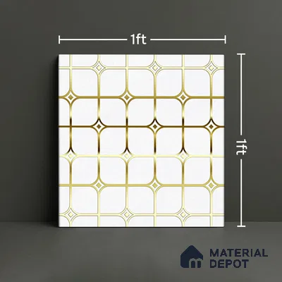 Highlighter Tiles  Tile TL 07253 Plana 8018 GLM (Gold) 1 ft x 1 ft Ceramic Matte Finish - 9 mm  | 2 mm Spacer is Mandatory (Sample)